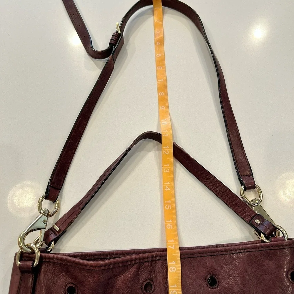 She Lo Burgundy Purple Hobo Bucket Style Purse Handle And Shoulder Strap